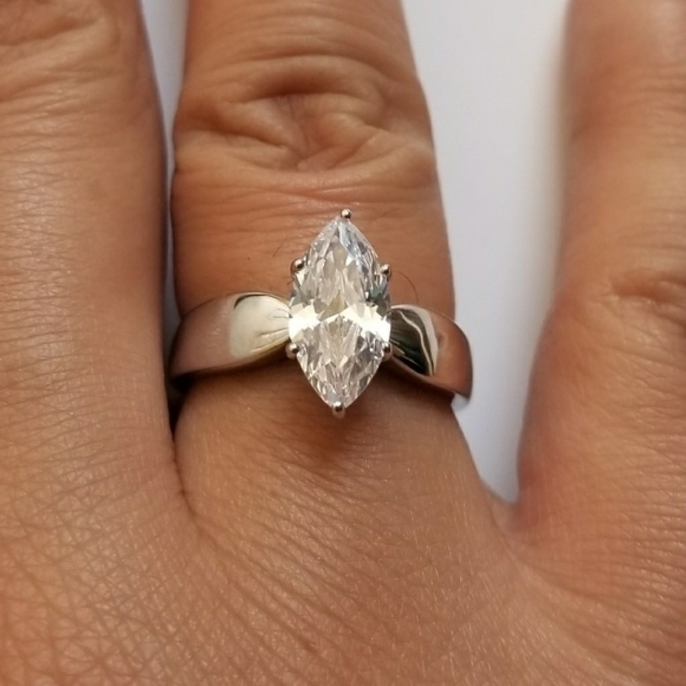 Sterling Silver Marquise Clear CZ Ring